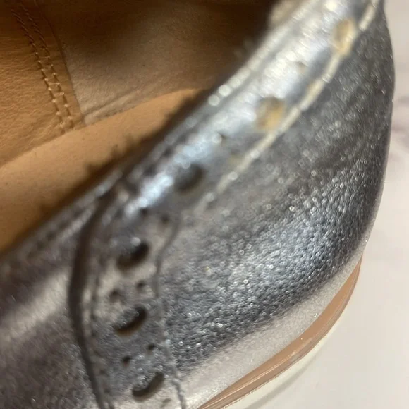Madden Girl Cutsey platform  silver oxford wing tip Creepers - Picture 2 of 9